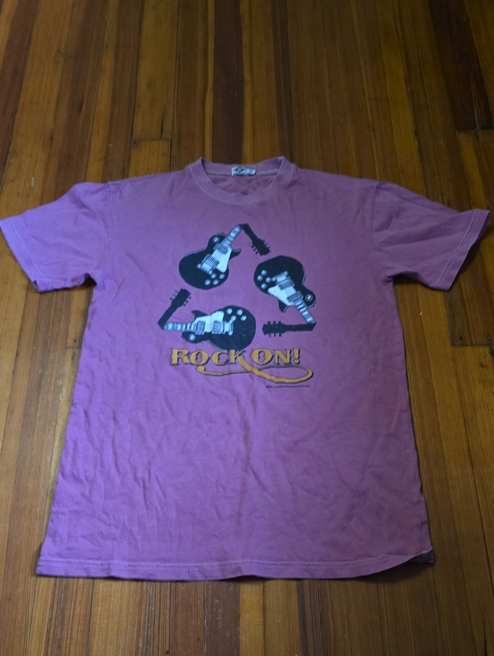 Rock On! Men's Pink Graphic Guitar T‑Shirt